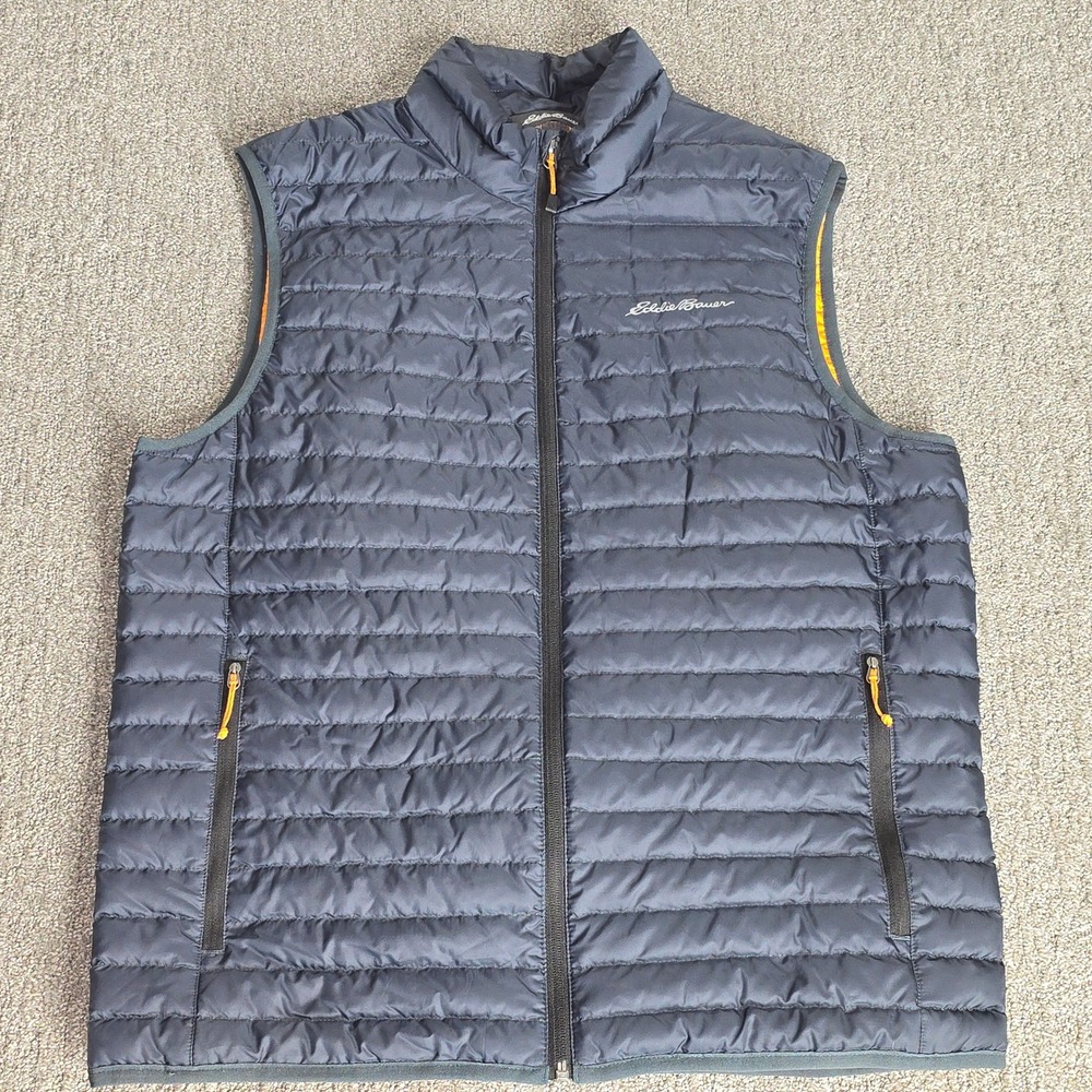 Eddie Bauer EB700 Down Puffer Vest Men's M Navy 700 Fill Packable Gorpcore